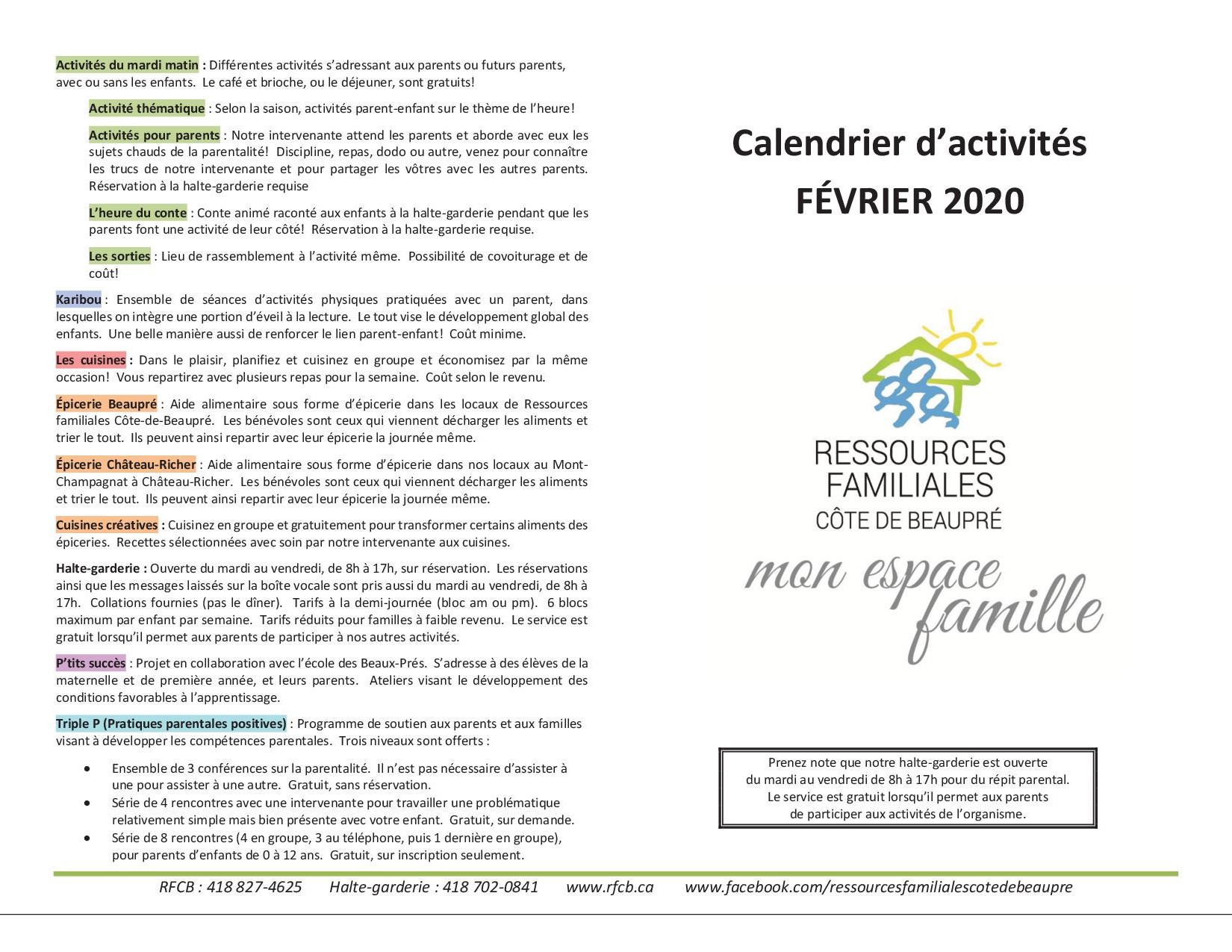 Calendrier février 20201
