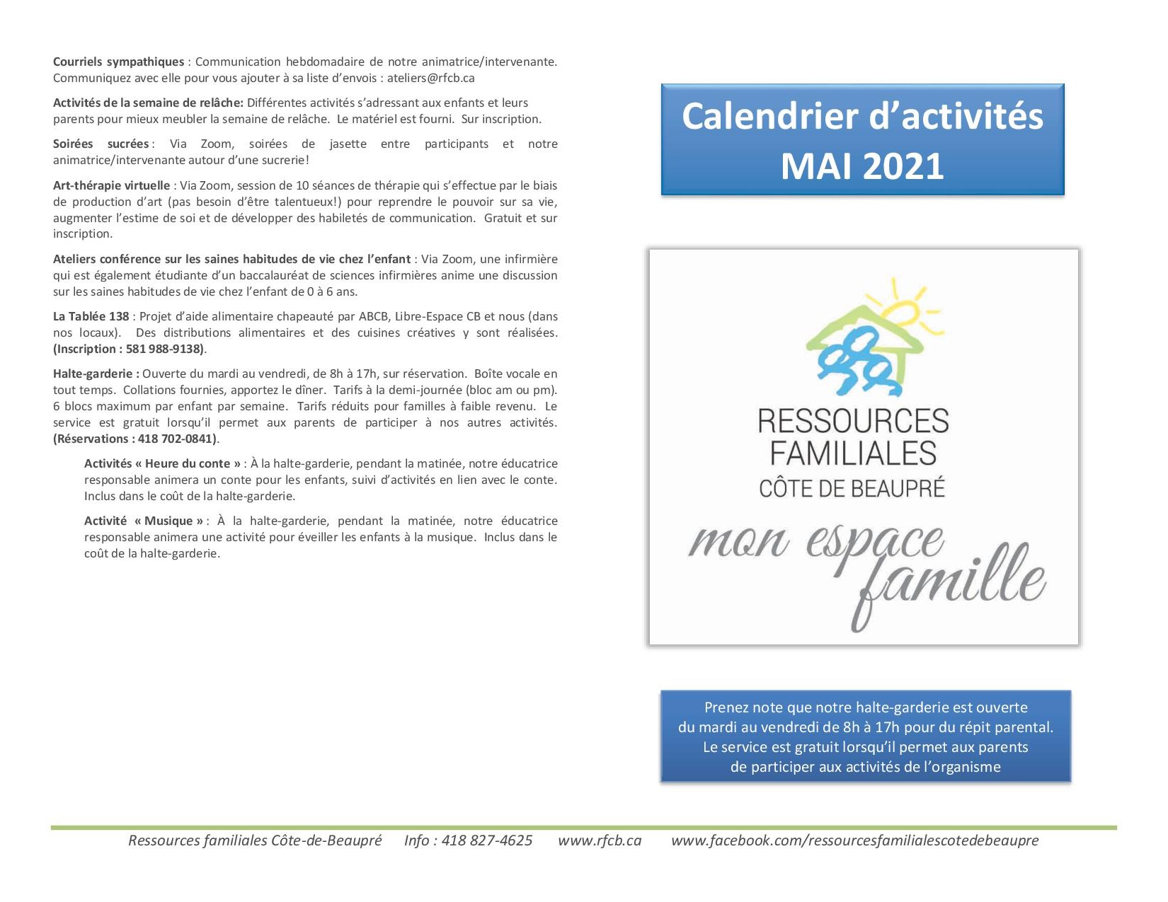 Calendrier RFCB 2021-051