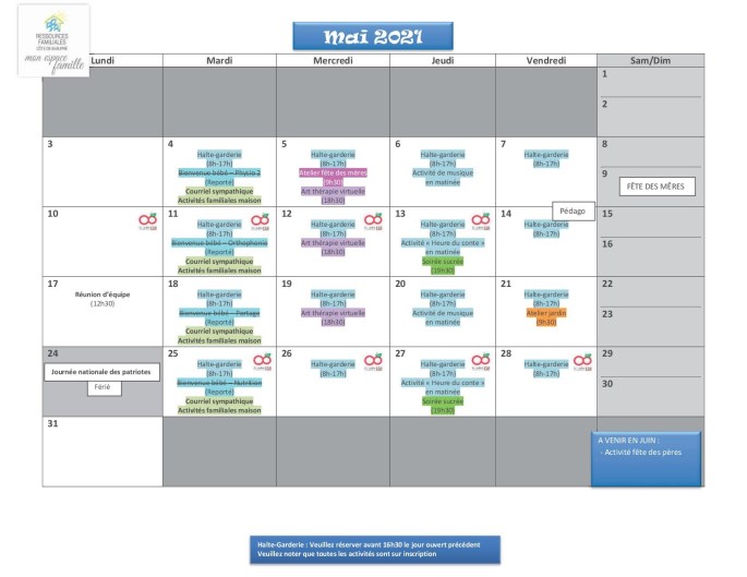 Calendrier RFCB 2021-052