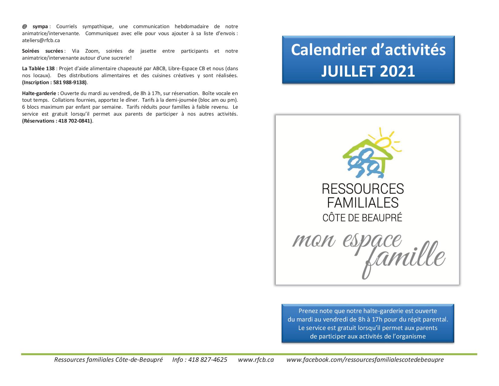 Calendrier RFCB 2021-071