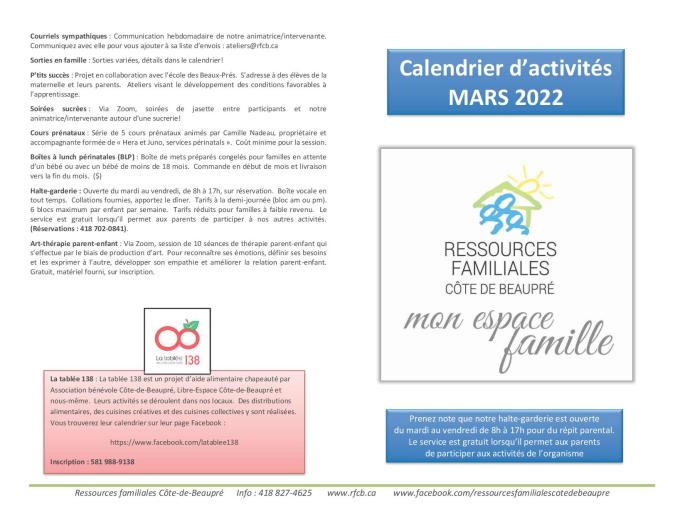 Calendrier RFCB 2022-031