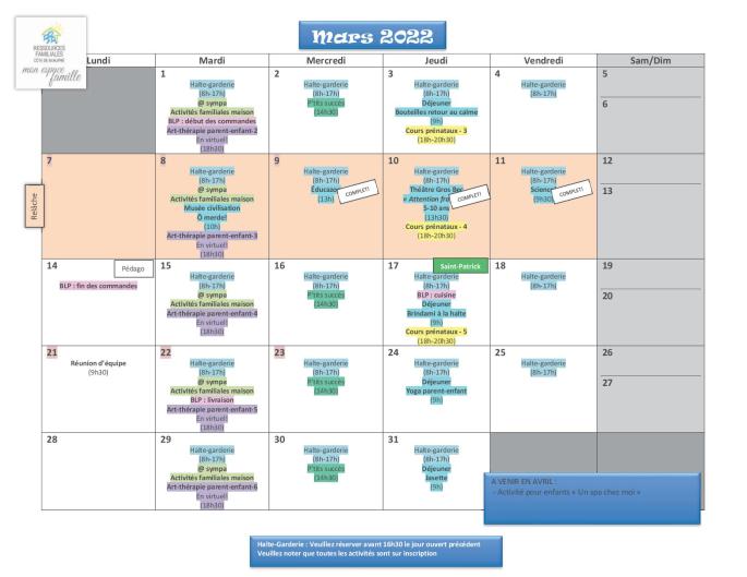 Calendrier RFCB 2022-032